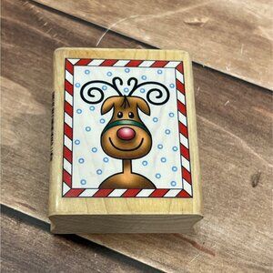 INKADINKADO 94267-M RUDOLPH THE RED NOSED REINDEER WOOD MOUNTED RUBBER STAMP